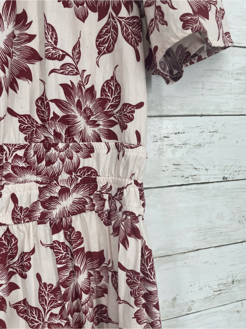 Kate & Sam Floral Midi Dress Size Large Cotton Cottagecore Boho Cream Red - Picture 5 of 9